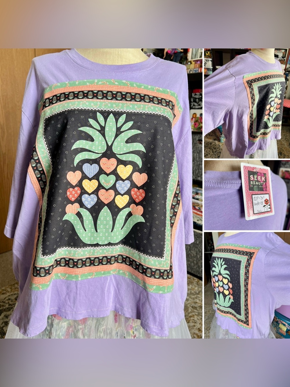 Vintage Quilt Block Tshirt! 🍍